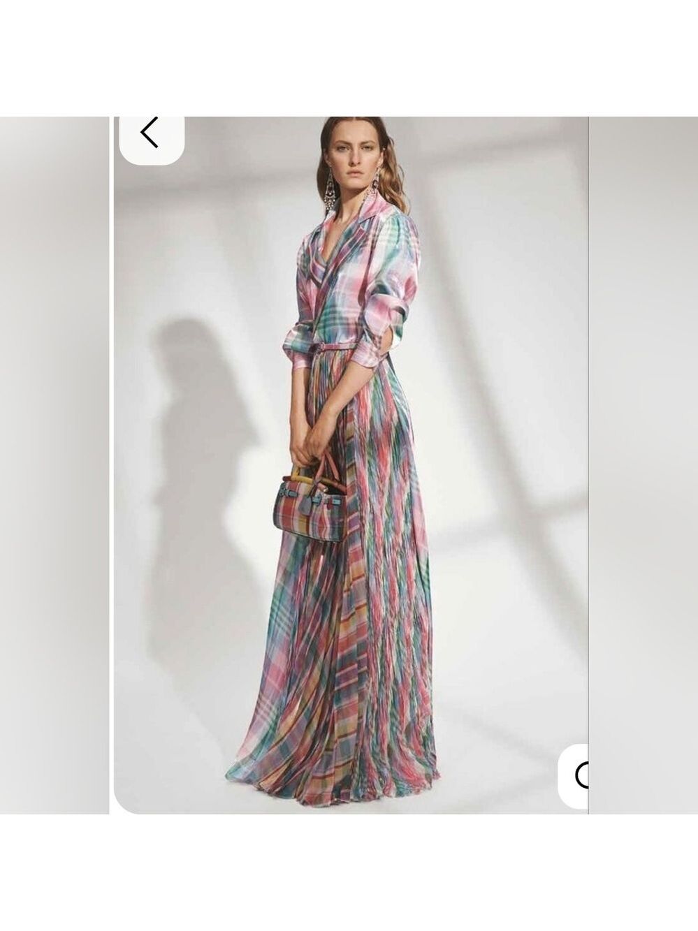 Ralph Lauren Purple Label Taylah Madras Evening Dress - Picture 1 of 13